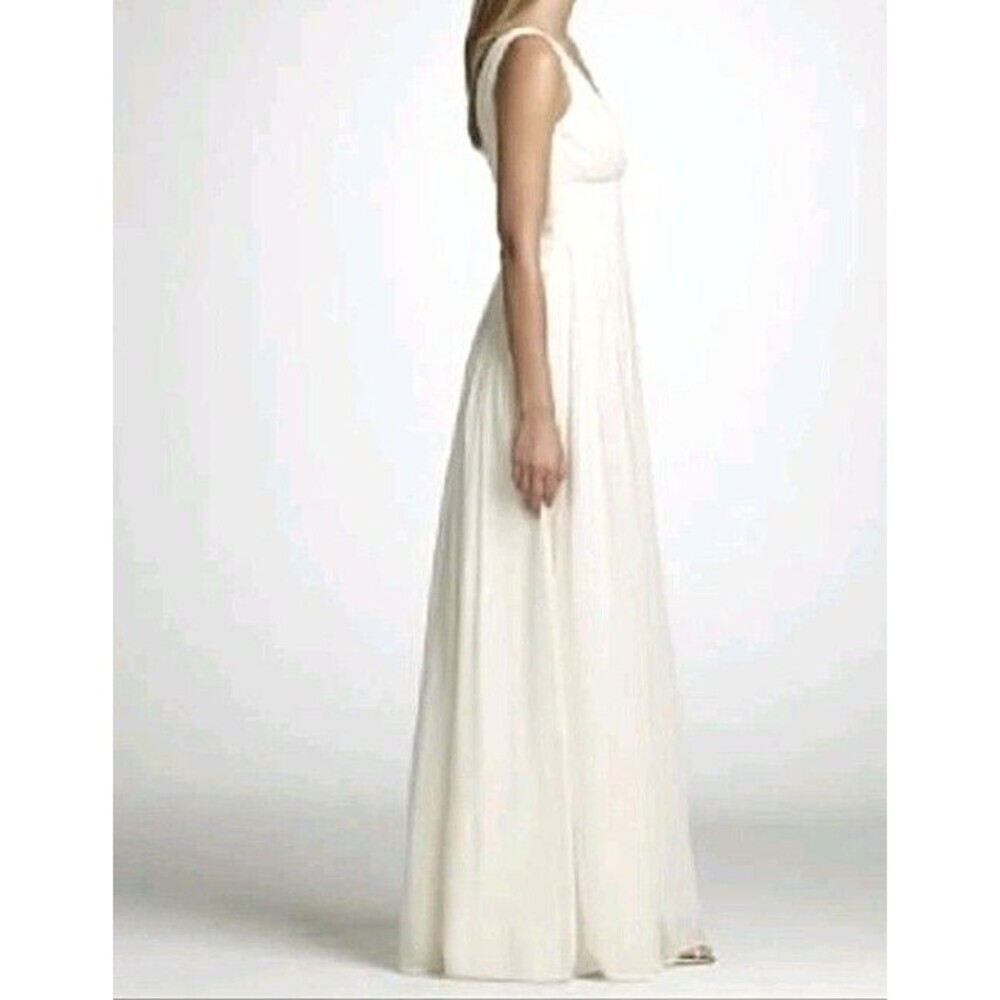J.Crew Sophia Gown Silk Chiffon Size 2 Ivory 19836 Lined Beach Wedding Formal - Picture 3 of 13
